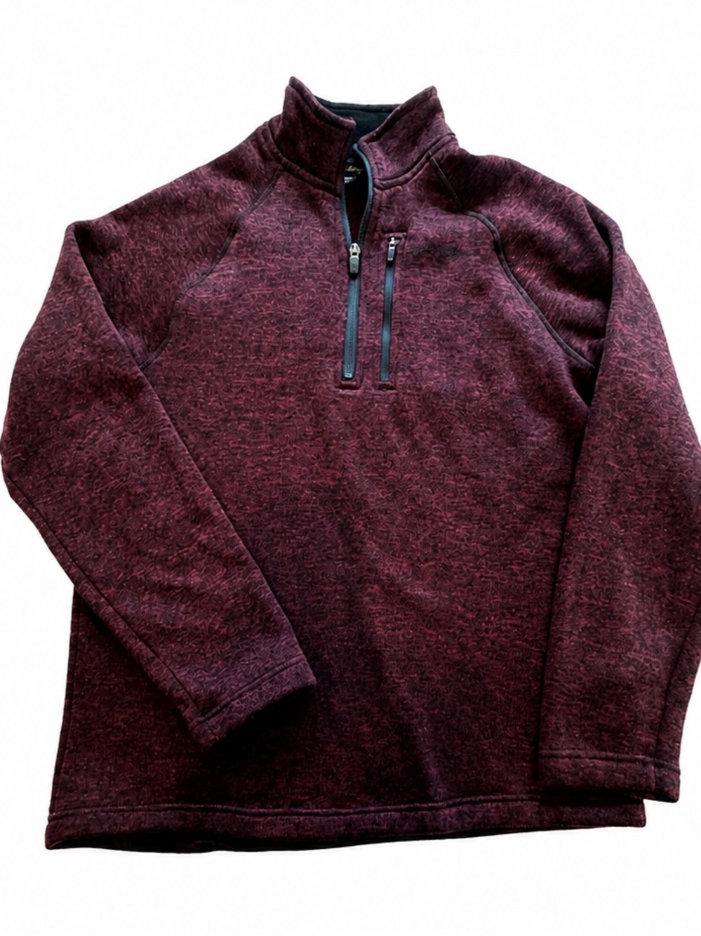 Eddie Bauer Men’s Medium Burgundy Quarter Zip Fleece Pullover